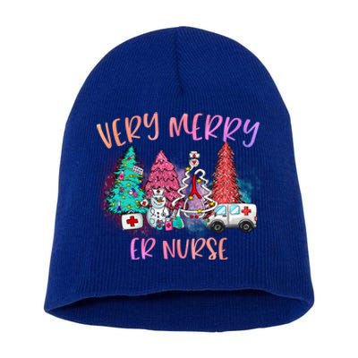 Very Merry Er Nurse Christmas Tree Emergency Room Nurse Xmas Meaningful Gift Short Acrylic Beanie