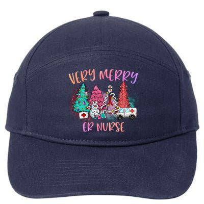 Very Merry Er Nurse Christmas Tree Emergency Room Nurse Xmas Meaningful Gift 7-Panel Snapback Hat