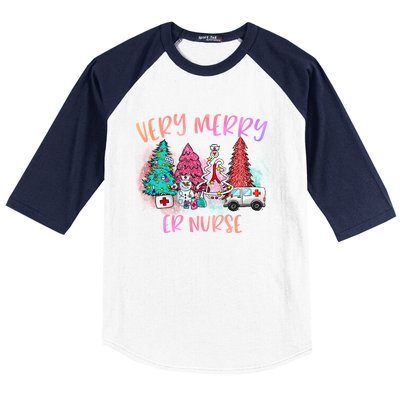 Very Merry Er Nurse Christmas Tree Emergency Room Nurse Xmas Meaningful Gift Baseball Sleeve Shirt