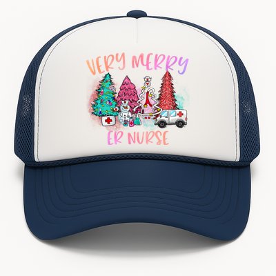 Very Merry Er Nurse Christmas Tree Emergency Room Nurse Xmas Meaningful Gift Trucker Hat