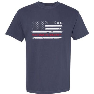 Vintage Mechanical Engineer American Flag Engineering Garment-Dyed Heavyweight T-Shirt