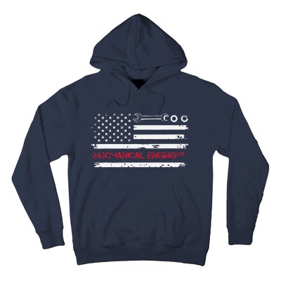 Vintage Mechanical Engineer American Flag Engineering Hoodie