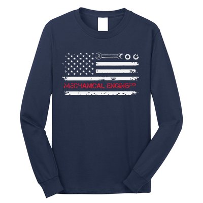 Vintage Mechanical Engineer American Flag Engineering Long Sleeve Shirt