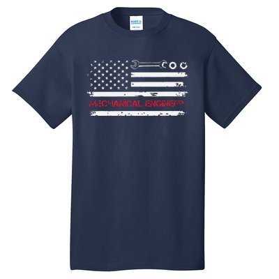 Vintage Mechanical Engineer American Flag Engineering Tall T-Shirt