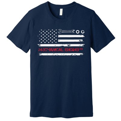 Vintage Mechanical Engineer American Flag Engineering Premium T-Shirt