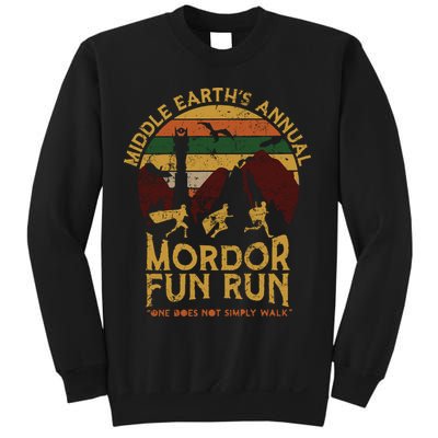 Vintage Middle Earth'S Annual Mordor Fun Run One Does Not Simply Walk Sweatshirt