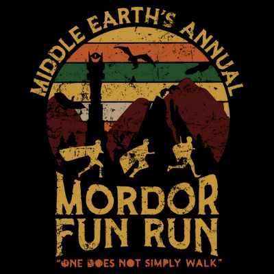 Vintage Middle Earth'S Annual Mordor Fun Run One Does Not Simply Walk T-Shirt