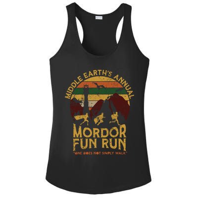Vintage Middle Earth'S Annual Mordor Fun Run One Does Not Simply Walk Ladies PosiCharge Competitor Racerback Tank
