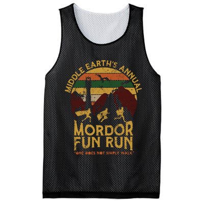Vintage Middle Earth'S Annual Mordor Fun Run One Does Not Simply Walk Mesh Reversible Basketball Jersey Tank