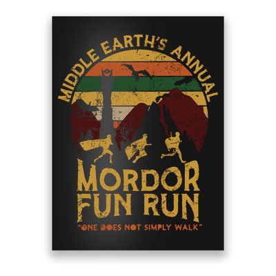 Vintage Middle Earth'S Annual Mordor Fun Run One Does Not Simply Walk Poster
