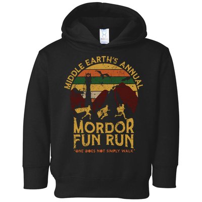 Vintage Middle Earth'S Annual Mordor Fun Run One Does Not Simply Walk Toddler Hoodie
