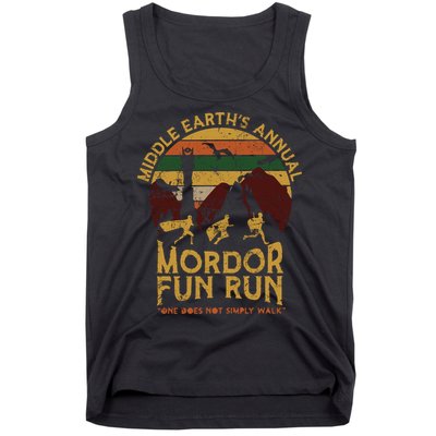 Vintage Middle Earth'S Annual Mordor Fun Run One Does Not Simply Walk Tank Top