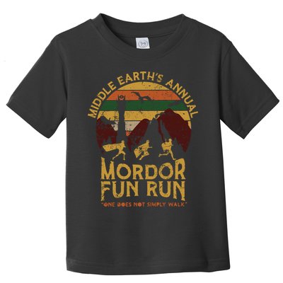 Vintage Middle Earth'S Annual Mordor Fun Run One Does Not Simply Walk Toddler T-Shirt