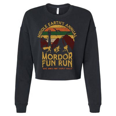 Vintage Middle Earth'S Annual Mordor Fun Run One Does Not Simply Walk Cropped Pullover Crew