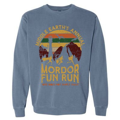 Vintage Middle Earth'S Annual Mordor Fun Run One Does Not Simply Walk Garment-Dyed Sweatshirt