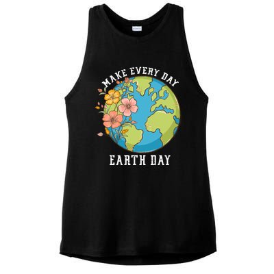 Vintage Make Everyday Earth Day Great Gift Ladies PosiCharge Tri-Blend Wicking Tank