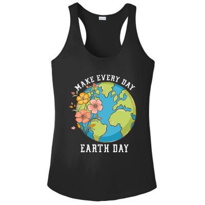 Vintage Make Everyday Earth Day Great Gift Ladies PosiCharge Competitor Racerback Tank