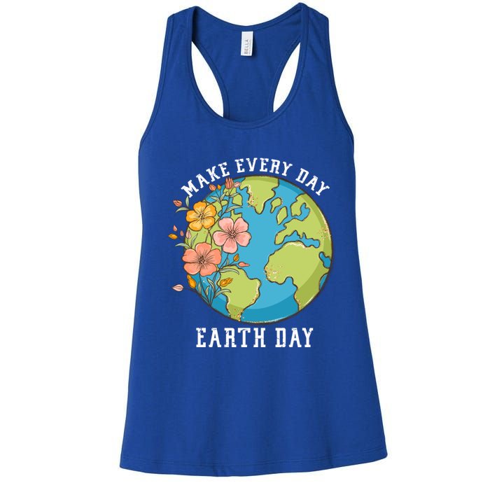 Vintage Make Everyday Earth Day Great Gift Women's Racerback Tank