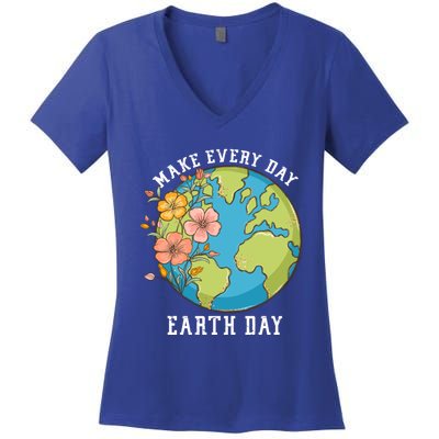 Vintage Make Everyday Earth Day Great Gift Women's V-Neck T-Shirt