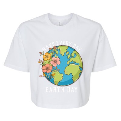 Vintage Make Everyday Earth Day Great Gift Bella+Canvas Jersey Crop Tee