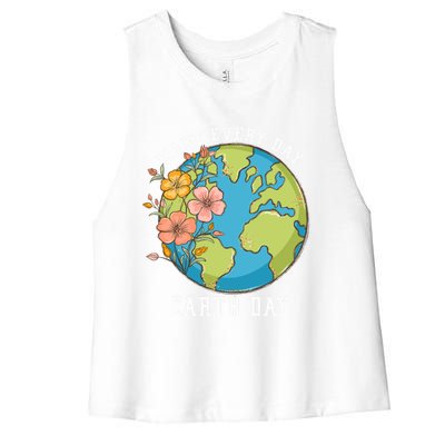 Vintage Make Everyday Earth Day Great Gift Women's Racerback Cropped Tank