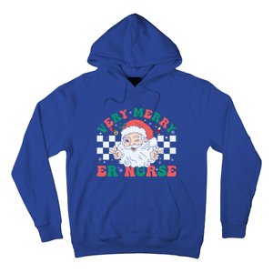 Very Merry Er Nurse Santa Christmas Retro Xmas Nursing Great Gift Hoodie