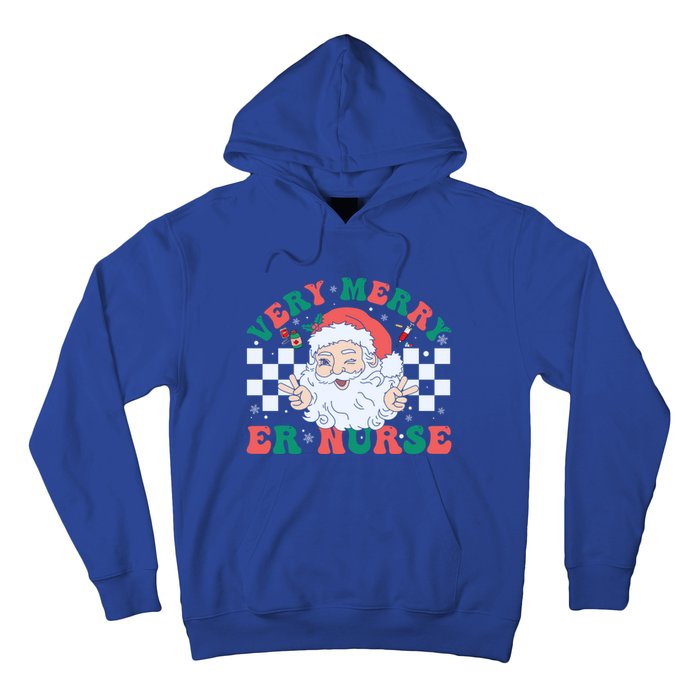 Very Merry Er Nurse Santa Christmas Retro Xmas Nursing Great Gift Hoodie