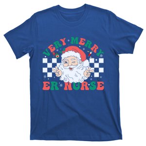 Very Merry Er Nurse Santa Christmas Retro Xmas Nursing Great Gift T-Shirt