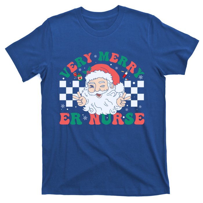 Very Merry Er Nurse Santa Christmas Retro Xmas Nursing Great Gift T-Shirt