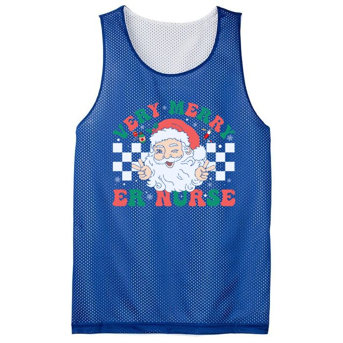 Very Merry Er Nurse Santa Christmas Retro Xmas Nursing Great Gift Mesh Reversible Basketball Jersey Tank