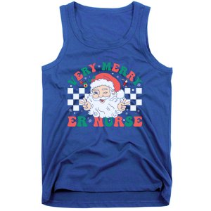 Very Merry Er Nurse Santa Christmas Retro Xmas Nursing Great Gift Tank Top