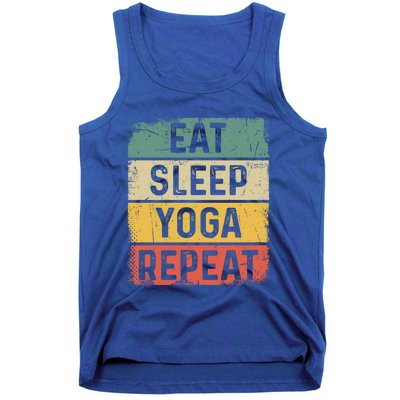 Vintage Meditation Exercise Funny Eat Sleep Yoga Repeat Gift Tank Top