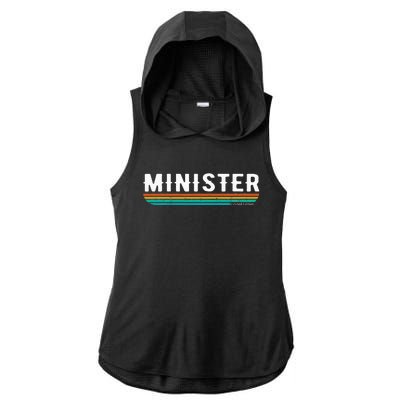 Vintage Minister Funny Job Title Profession Worker Ladies PosiCharge Tri-Blend Wicking Draft Hoodie Tank