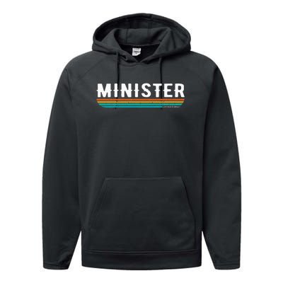 Vintage Minister Funny Job Title Profession Worker Performance Fleece Hoodie