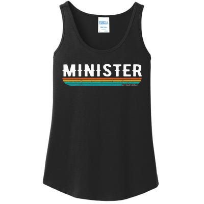 Vintage Minister Funny Job Title Profession Worker Ladies Essential Tank