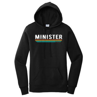 Vintage Minister Funny Job Title Profession Worker Women's Pullover Hoodie