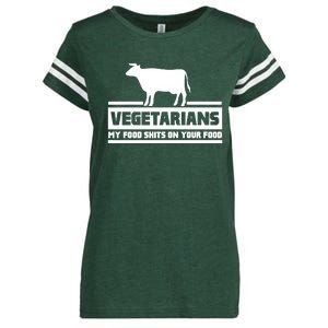 Vegetarians My Food Shits On Your Food Enza Ladies Jersey Football T-Shirt