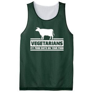 Vegetarians My Food Shits On Your Food Mesh Reversible Basketball Jersey Tank