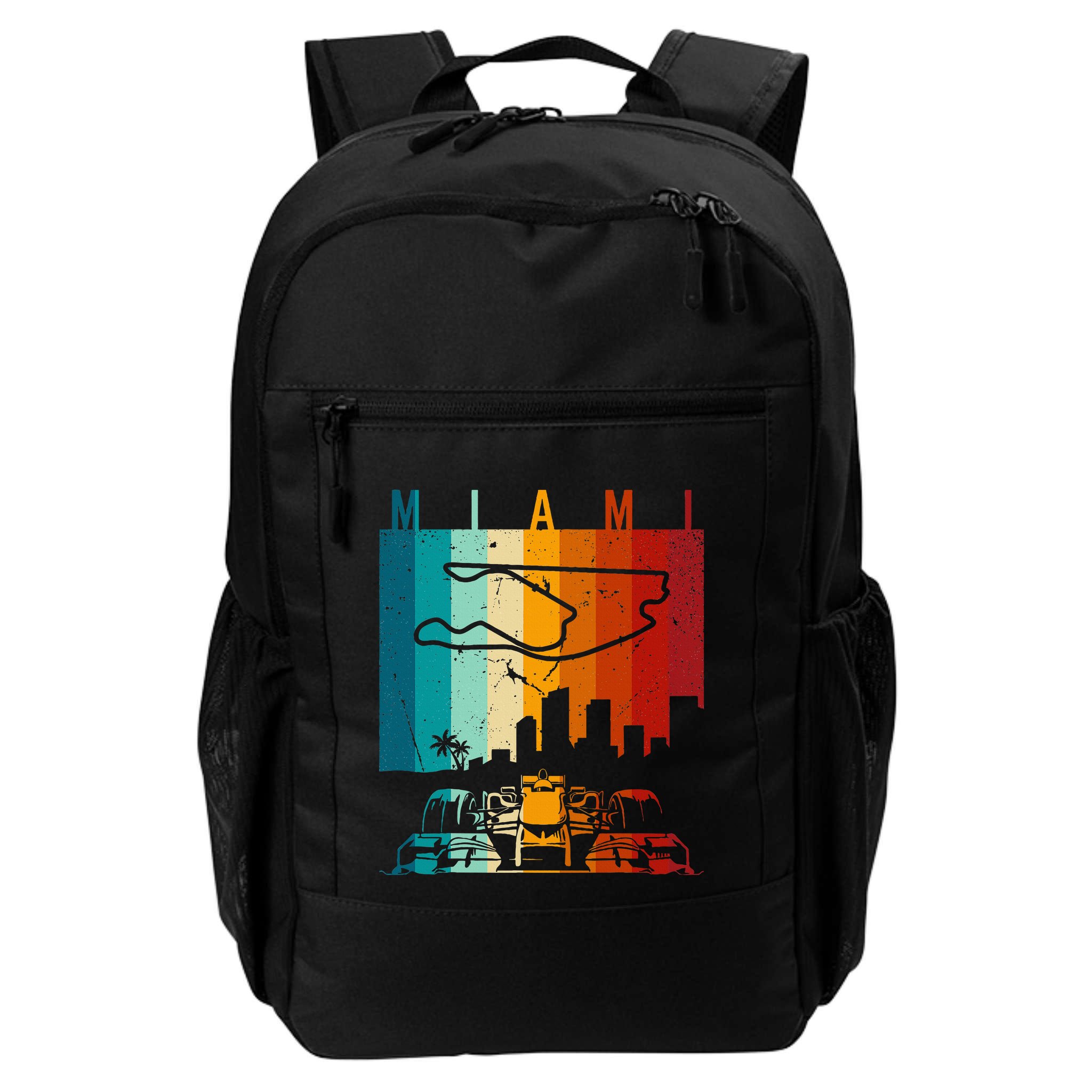 Vintage Miami Formula Racing Track Circuit Fan Backpack