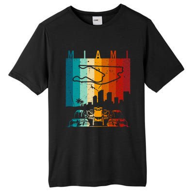 Vintage Miami Formula Racing Track Circuit Fan Tall Fusion ChromaSoft Performance T-Shirt