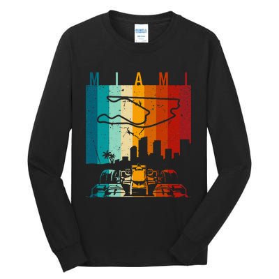 Vintage Miami Formula Racing Track Circuit Fan Tall Long Sleeve T-Shirt