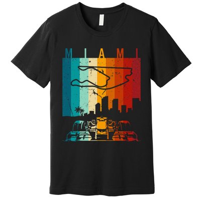 Vintage Miami Formula Racing Track Circuit Fan Premium T-Shirt