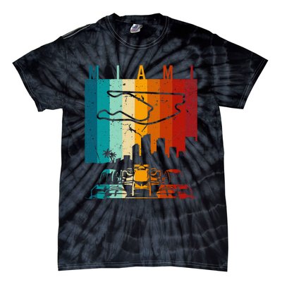 Vintage Miami Formula Racing Track Circuit Fan Tie-Dye T-Shirt