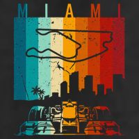 Vintage Miami Formula Racing Track Circuit Fan Golf Towel