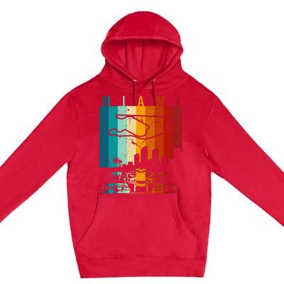 Vintage Miami Formula Racing Track Circuit Fan Premium Pullover Hoodie