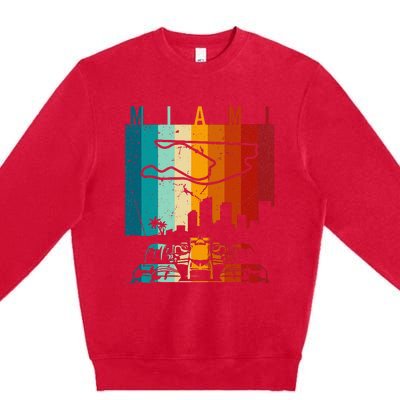 Vintage Miami Formula Racing Track Circuit Fan Premium Crewneck Sweatshirt