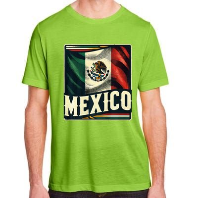 Vintage Mexican Flag Pride Mexico Adult ChromaSoft Performance T-Shirt