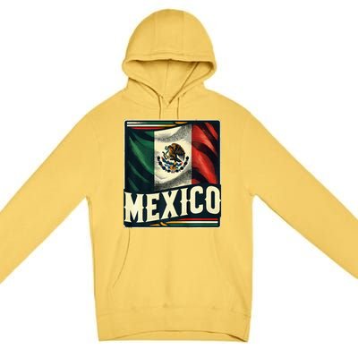 Vintage Mexican Flag Pride Mexico Premium Pullover Hoodie