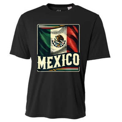 Vintage Mexican Flag Pride Mexico Cooling Performance Crew T-Shirt