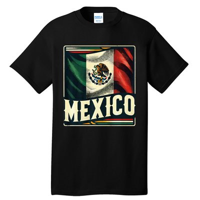 Vintage Mexican Flag Pride Mexico Tall T-Shirt